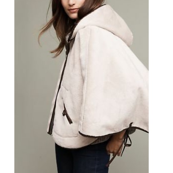 Anthropologie Jackets & Blazers - Anthro Reversible Chambray Shearling Poncho